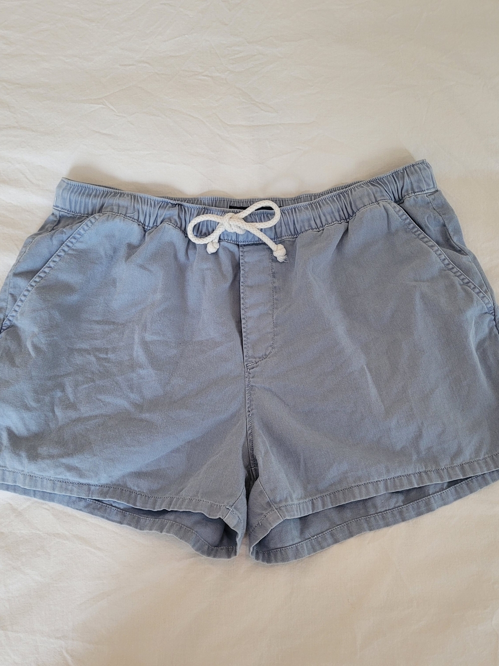 Polo by Ralph Lauren Light Blue Women's Soft Shorts with White Drawstring, SizeM